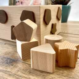 Children's Wooden Shape Sorter - Montessori Baby Toy, Fine Motor Skills, Sustainable Wood - thumbnail 2