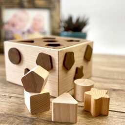 Children's Wooden Shape Sorter - Montessori Baby Toy, Fine Motor Skills, Sustainable Wood - thumbnail 1
