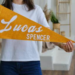 Custom Felt Name Pennant - Personalized Wool Banner - thumbnail 3