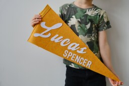 Custom Felt Name Pennant - Personalized Wool Banner - thumbnail 1