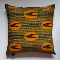 Handmade Decorative Pillow Case Made From Colorful Ghanian Print - thumbnail 2