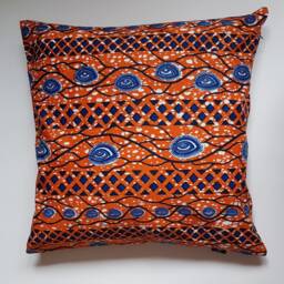 Handmade Decorative Pillow Case Made From Colorful Ghanian Print - thumbnail 3