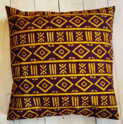 Handmade Decorative Pillow Case Made From Colorful Ghanian Print - thumbnail 1