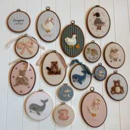 Beaver Needle Felt Wall Art - Handmade Felted Woodland Animal Embroidery Hoop, Rustic Nursery & Cabin Decor - thumbnail 3