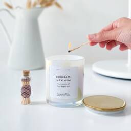 Congrats New Mum Scented Candle With Metal Lid New Gift Baby Shower Gift For Mummy First Mother's Day Baby Congrats - thumbnail 1