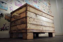 Handmade Rustic Pallet Wood Trunk Small Storage Chest Coffee Table - thumbnail 1