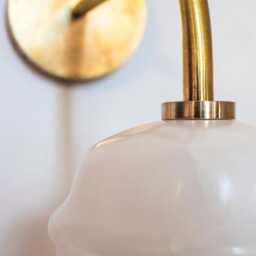 Alabaster Wall Sconce, Art Deco Light With Brass Or Nickel Finish, Fixture - thumbnail 2