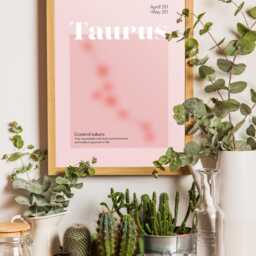 Taurus Star Sign Astrology Print Colorful Bedroom Wall Art - thumbnail 2