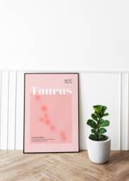 Taurus Star Sign Astrology Print Colorful Bedroom Wall Art - thumbnail 1