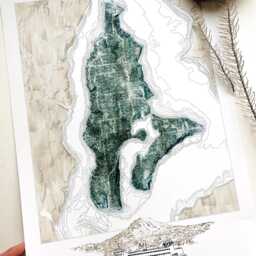 Vashon Maury Island Washington Hand Drawn Art Map - Art Print South Sound Realtor Moving Wedding Gift Hometown Wall Decor Puget Ferry - thumbnail 3
