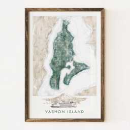 Vashon Maury Island Washington Hand Drawn Art Map - Art Print South Sound Realtor Moving Wedding Gift Hometown Wall Decor Puget Ferry - thumbnail 2