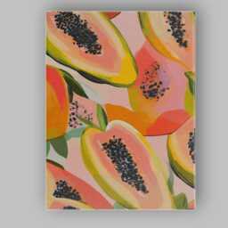 Tropical Papaya Fruit Repeat Pattern Canvas Wall Art Print Decor Picture Ready To Hang - thumbnail 1