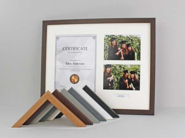 Personalised Certificate, Graduation, Diploma Frame. For Certificate & Photographs. 40x50cm. Wooden Graduation - image 1
