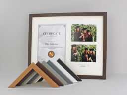 Personalised Certificate, Graduation, Diploma Frame. For Certificate & Photographs. 40x50cm. Wooden Graduation - thumbnail 1