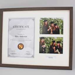 Personalised Certificate, Graduation, Diploma Frame. For Certificate & Photographs. 40x50cm. Wooden Graduation - thumbnail 3