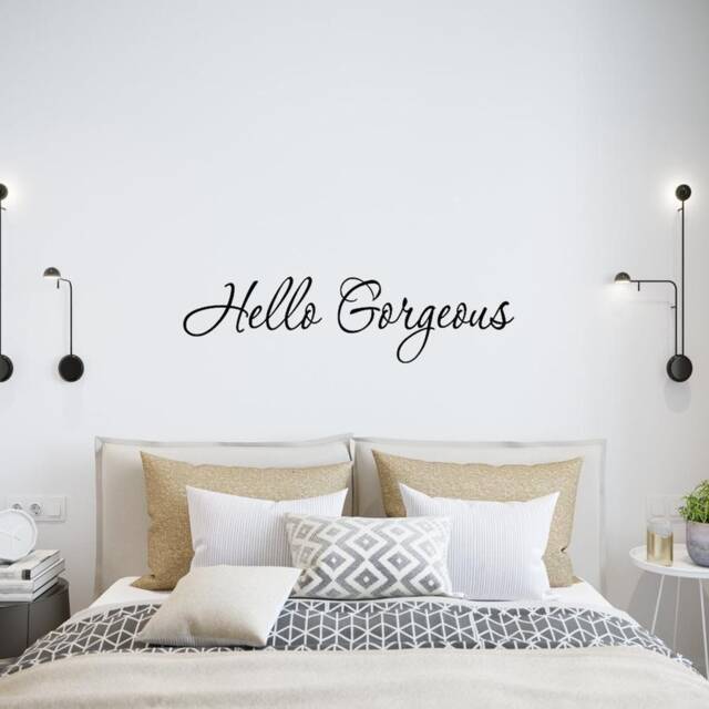 Hello Gorgeous Wall Decal Beauty Quotes Inspirational Art Stickers Vwaq 1619 - image 1