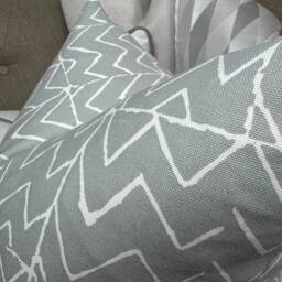 Zig Zag Cotton Cushion Cover, Scandi Print Pillow Cover - Grey White Zig Children Bedroom, Nursery Decor, Kids Room - thumbnail 2