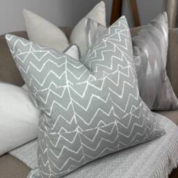 Zig Zag Cotton Cushion Cover, Scandi Print Pillow Cover - Grey White Zig Children Bedroom, Nursery Decor, Kids Room - thumbnail 4