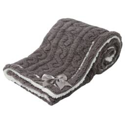 Personalised Safari Elephant Zebra Giraffe Embroidered Cable Knit Wrap W/Large Bow Baby Blankets 90cm 5 Colors Super Soft New - thumbnail 3