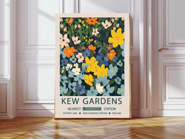 Botanical Flower Market Art Print, Kew Gardens Floral Wall Decor, Art, Art - image 1