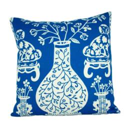 Schumacher - Hellene Blue Preppy Chinoiserie Designer Cushion Cover Handmade Throw Pillow Luxury Home Decor - thumbnail 3