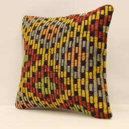 Throw Pillow 16x16 Turkish Textile Cover Home Living Design Boho Vintage Rustic Throw Covers Old Cushion 4Kf-365 - thumbnail 3