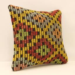 Throw Pillow 16x16 Turkish Textile Cover Home Living Design Boho Vintage Rustic Throw Covers Old Cushion 4Kf-365 - thumbnail 2