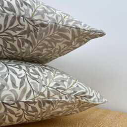 Handmade William Morris Willow Leaves Cotton Cushion Modern Natural Accent Throw Pillow - thumbnail 2