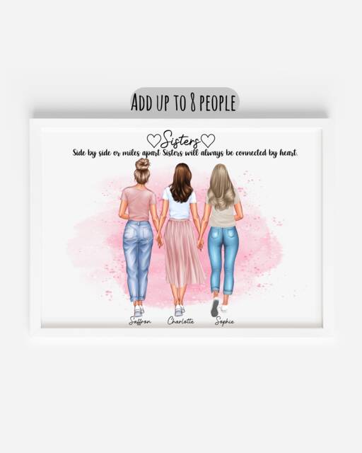 Personalised Sisters Print, Birthday Gift For Sister, Christmas Sister Gift, Quote Unique - image 1