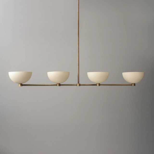 Brass Linear Chandelier Light Mid Century Lighting Fixtures Dining Table Light - image 1