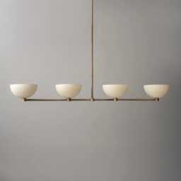 Brass Linear Chandelier Light Mid Century Lighting Fixtures Dining Table Light - thumbnail 1