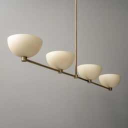 Brass Linear Chandelier Light Mid Century Lighting Fixtures Dining Table Light - thumbnail 2