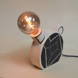 Geometric Ceramic Table Lamp, Handmade Modern Nightstand Light, Sculptural Graphic Desig - thumbnail 2
