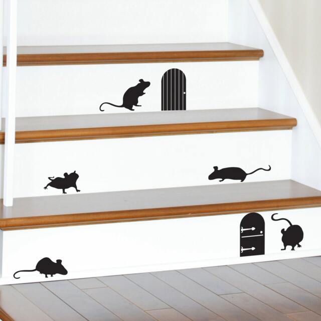 Mice & Doors Silhouette Wall Decals - Whimsical Home Decor - image 1