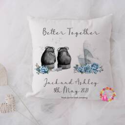 Personalised Wedding Pillow, Gift, Bride Gift, Newlyweds Anniversary Gift For Wedding, Cushion, Mr & Mrs Gift - thumbnail 3