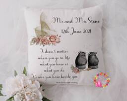 Personalised Wedding Pillow, Gift, Bride Gift, Newlyweds Anniversary Gift For Wedding, Cushion, Mr & Mrs Gift