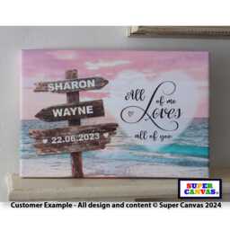 Husband Wife Couple Street Sign Post Personalised Picture Wall Art Framed Canvas Print Unique Boyfriend Girlfriend Valentines Day Gift - thumbnail 1