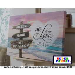 Husband Wife Couple Street Sign Post Personalised Picture Wall Art Framed Canvas Print Unique Boyfriend Girlfriend Valentines Day Gift - thumbnail 3