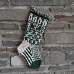 Snowmen Christmas Stocking - Hand Knit, Fair Isle, Vintage Inspired Knit With The Wind - thumbnail 3