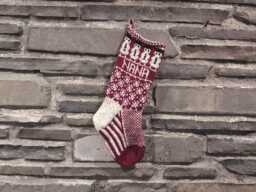 Snowmen Christmas Stocking - Hand Knit, Fair Isle, Vintage Inspired Knit With The Wind