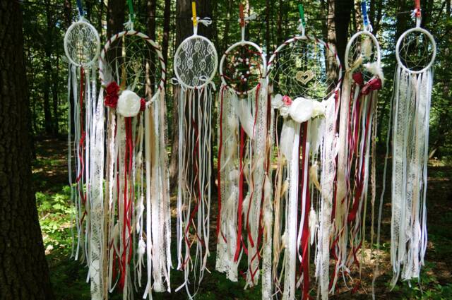 Wedding Flowers Dream Catchers Set, Boho Wedding Decorations, Dream Catcher Wall Hanging, Bohemian Room Decor, Wall Hanging - image 1