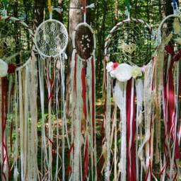 Wedding Flowers Dream Catchers Set, Boho Wedding Decorations, Dream Catcher Wall Hanging, Bohemian Room Decor, Wall Hanging - thumbnail 2