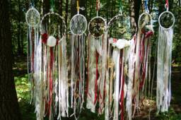 Wedding Flowers Dream Catchers Set, Boho Wedding Decorations, Dream Catcher Wall Hanging, Bohemian Room Decor, Wall Hanging