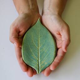 Small Handmade Leaf Ceramic Soap Dish
