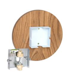 Handcrafted Solid Oak Wood Wall Sconce - Luna C, Bedside Lamp, Ambient Night Light - thumbnail 4