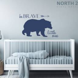 Be Brave Little One Wall Decal, Brave, Bear Woodland Decor, Art, Adventure Decal - thumbnail 2
