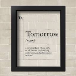 Transparent Tomorrow Funny Definition Print Dorm Decor Minimalist Poster Motivational Inspirational Office Wall Art Typography Dictionary - thumbnail 2