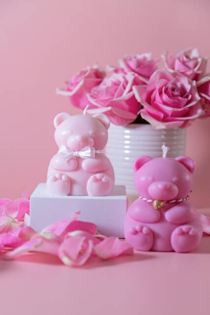 Teddy Bear Soy Wax Candle Favors Scented Vegan Presents - image 1