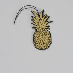 Leather Pineapple Ornament - Novelty Handmade Bauble Trinket Tree Decoration Weird & Wacky - thumbnail 1