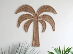 Wicker Palm Tree Wall Decor Coastal Beach House Art